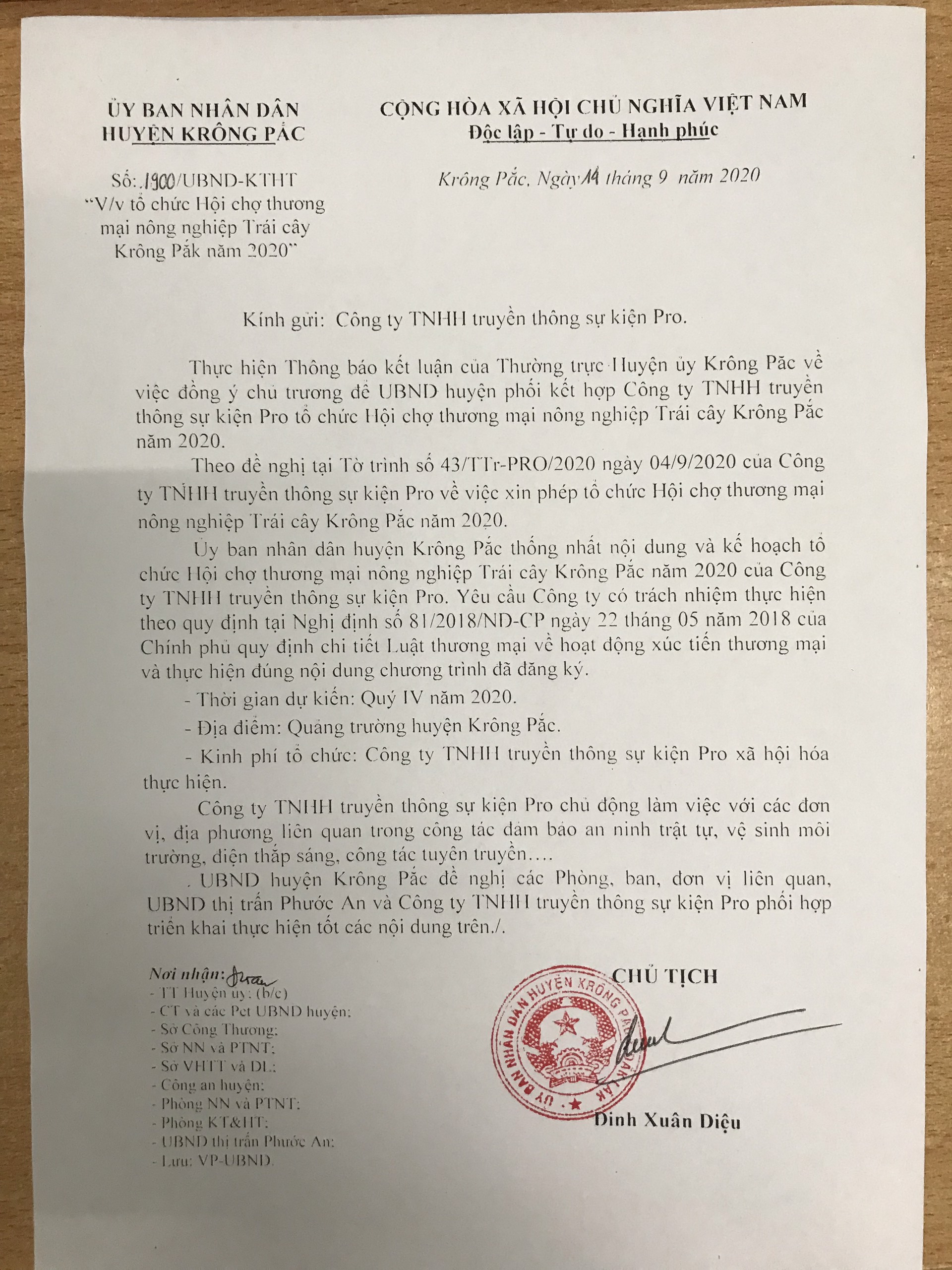 Đăng ký tham gia Hội chợ thương mại nông nghiệp Trái cây Krông Pắc năm 2020